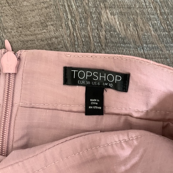 TOPSHOP Pink Leather Skirt - Picture 4 of 4